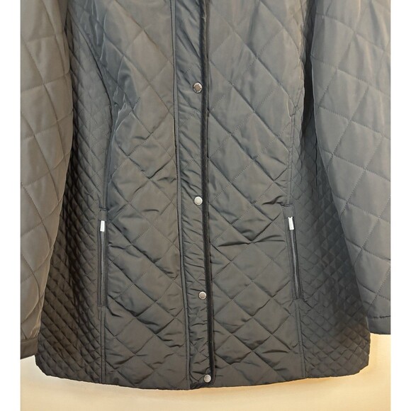 LANDS END Primaloft Quilted Jacket Coat Black Women 24W Insulated Zip Pockets - Picture 5 of 15